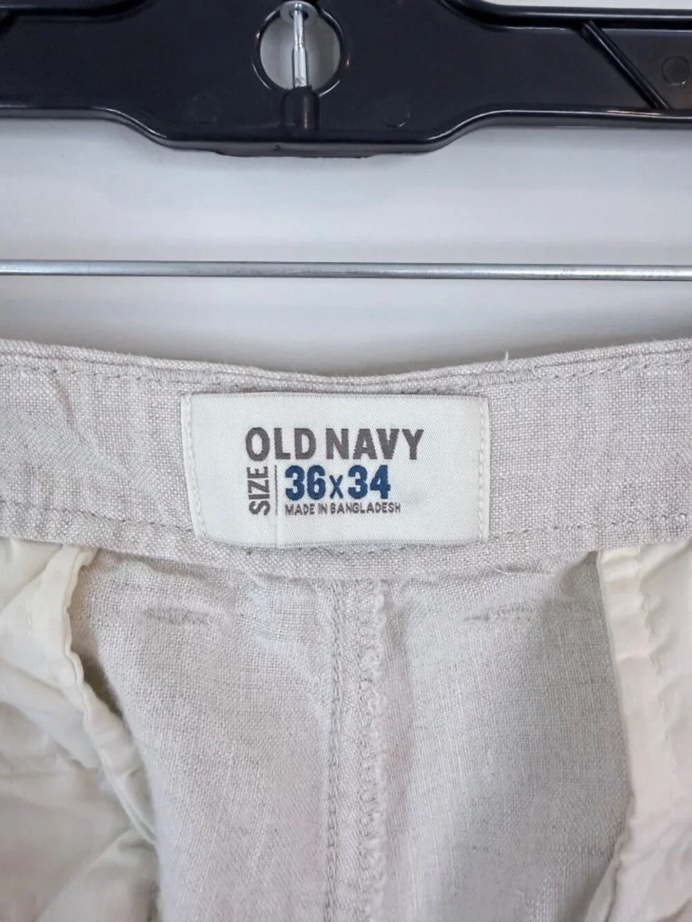 Old Navy Mens100% Linen Beige Pants Size 36x34 Lightweight Casual Wear
